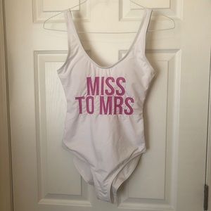 Missguided “Miss to Mrs” One-Piece Swimsuit